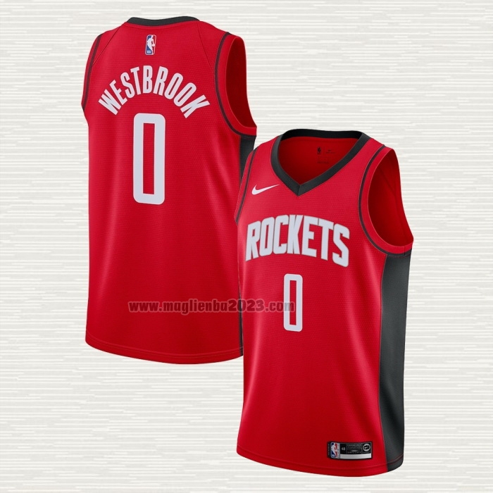 Maglia Russell Westbrook NO 0 Houston Rockets Icon 2019-20 Rosso